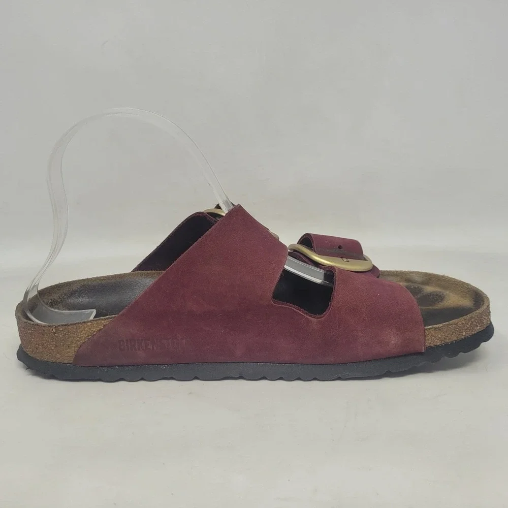 Birkenstock Arizona Sandals EU41 US8 Berry Crush Burgundy Suede Big Buckle